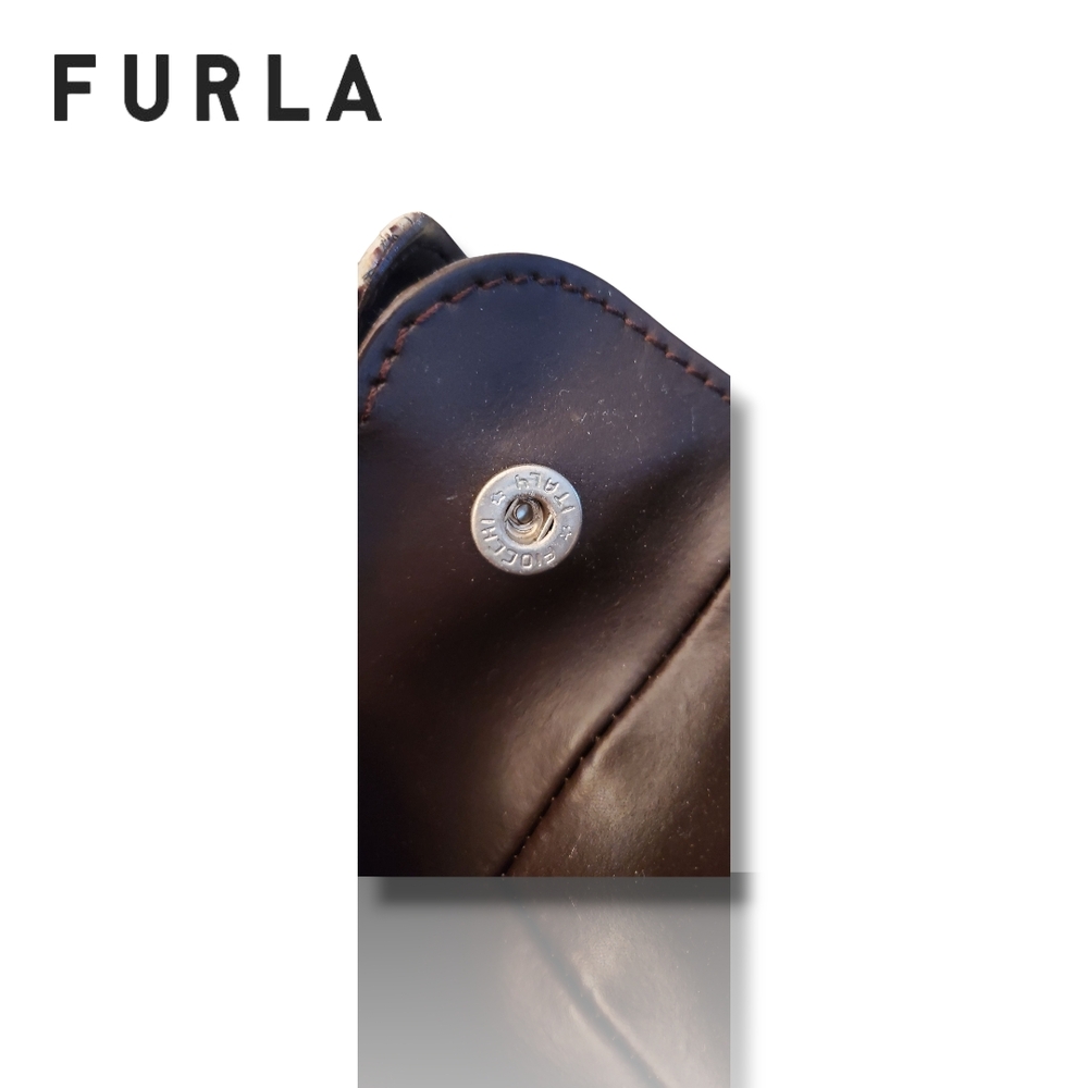 Furla Vintage Two-Tone Lizard Leather Y2K Handbag - Picture 11 of 16